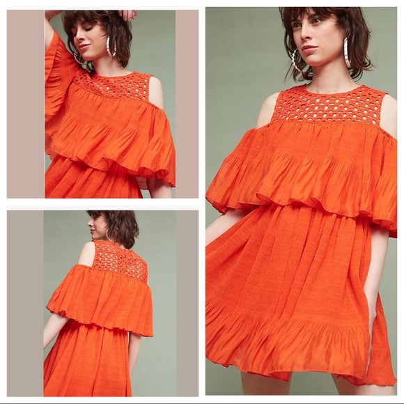 Anthropologie Dresses & Skirts - Fiesta Open-Shoulder Mini Dress